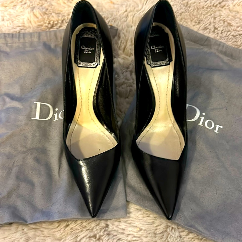 Christian Dior asymmetric black pumps